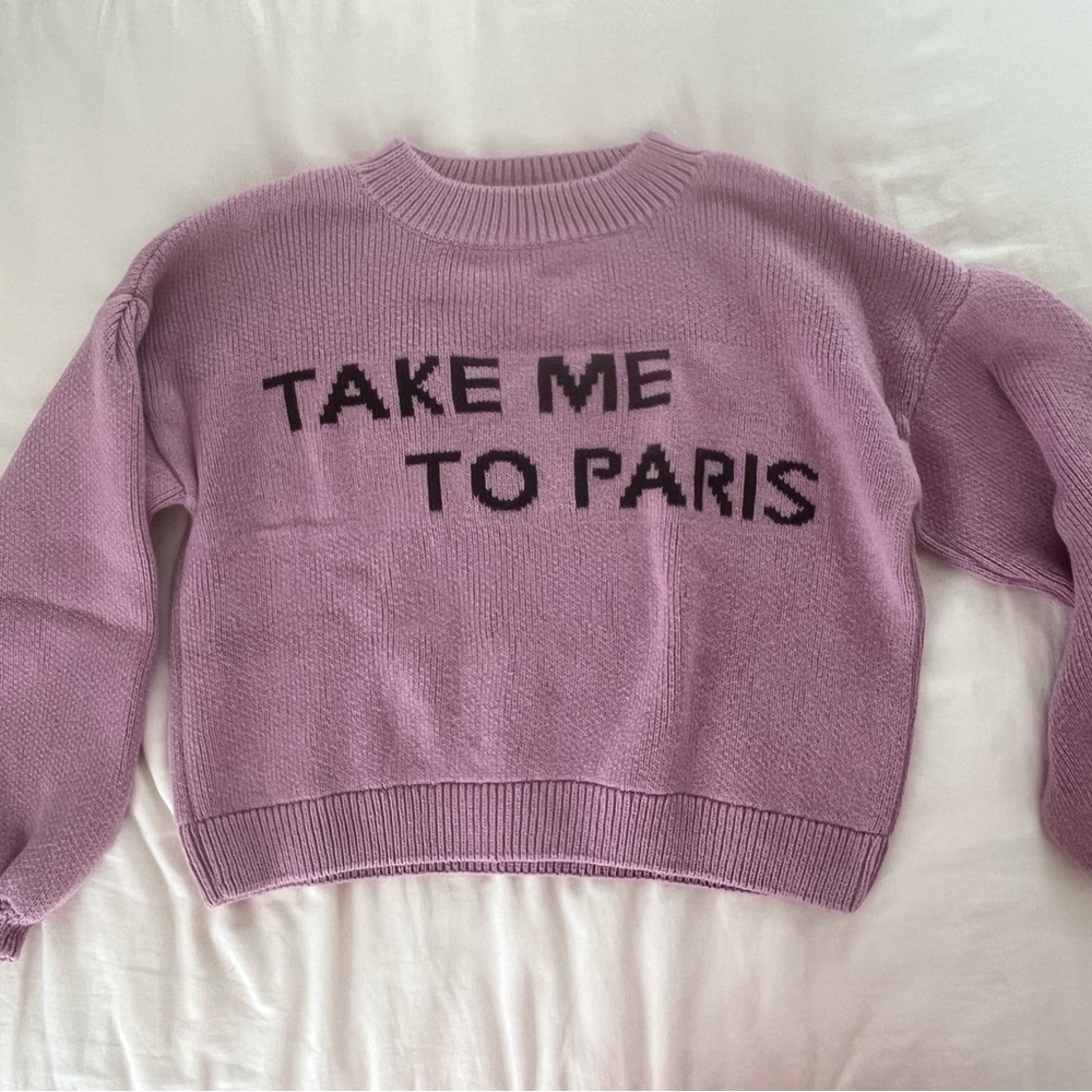 Anthropologie Purple Puff Sleeve Sweater